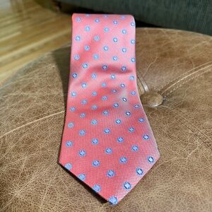 Marks & Spencer Coral Pink Tie with Light Blue Dot Motif